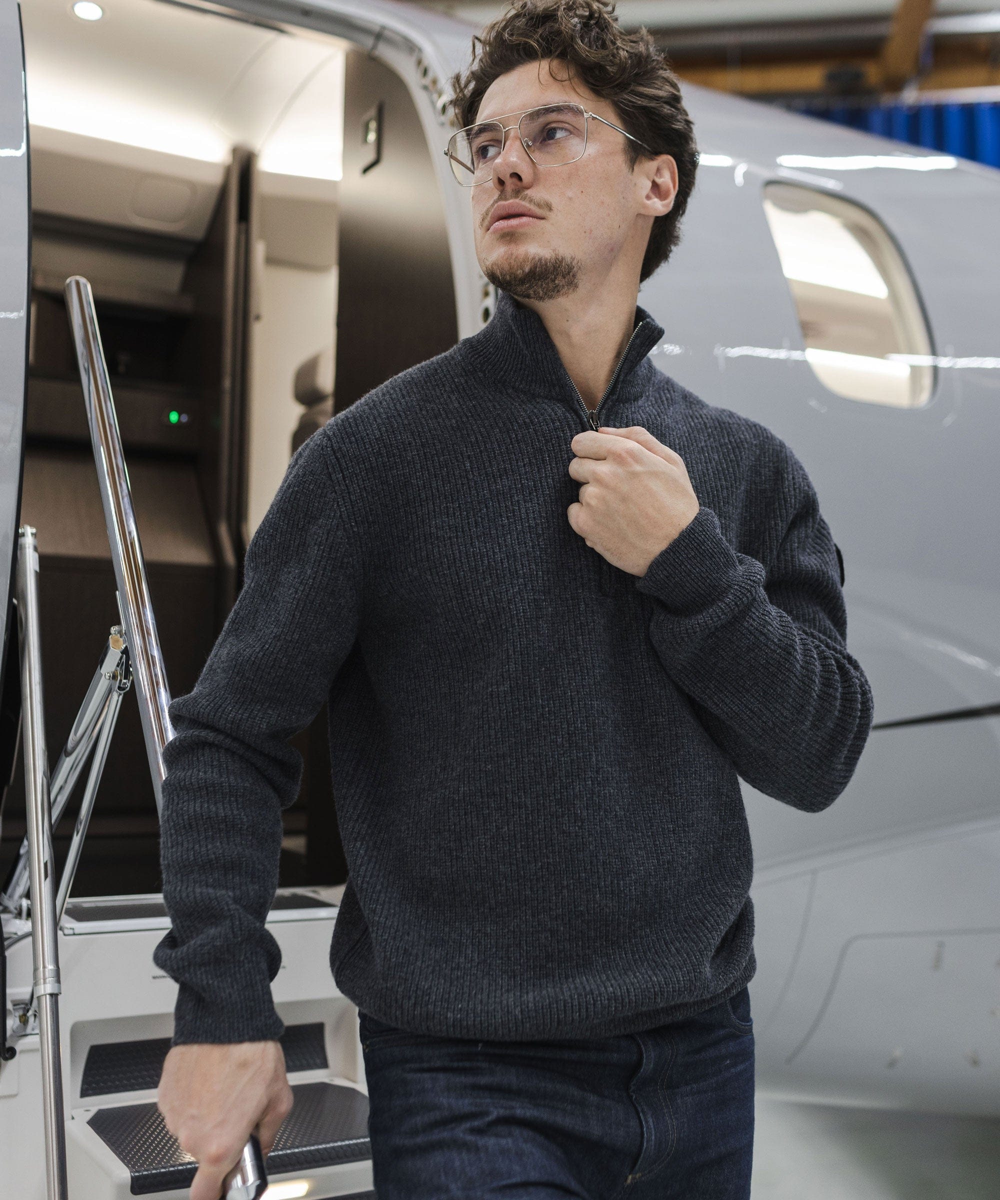 Pilatus Rib Half Zip Sweater - Image 3