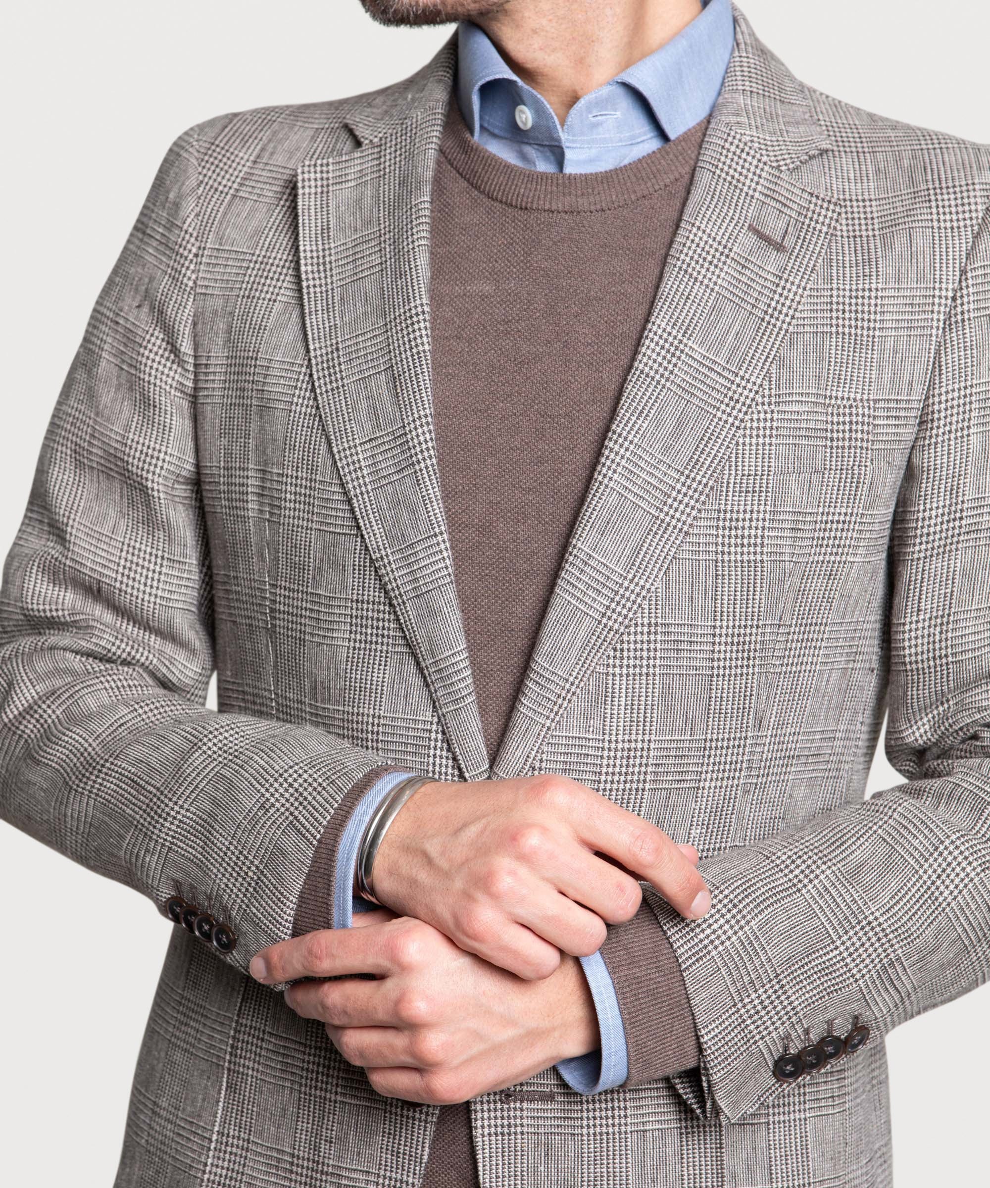 Glen Check Linen Jacket - Image 4