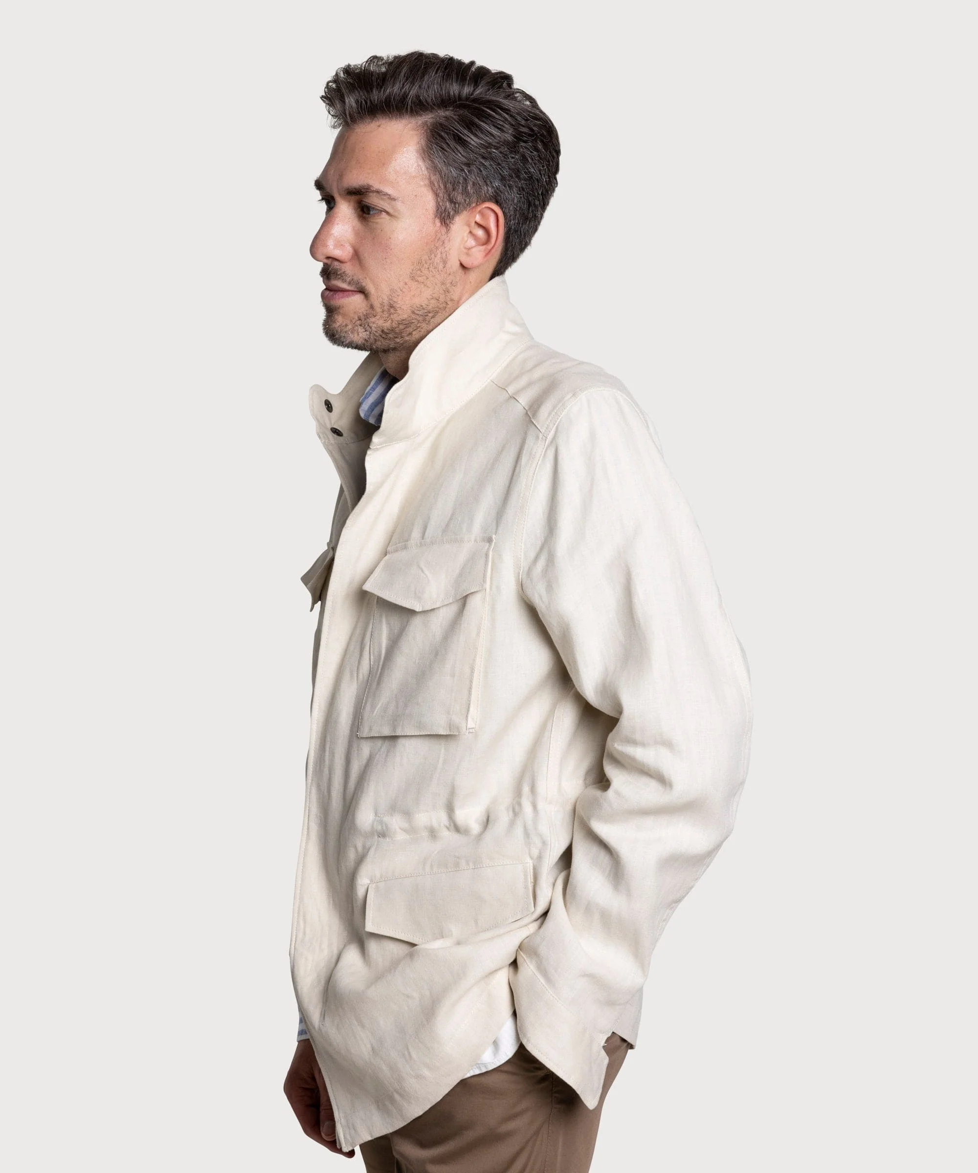 Linen Field Jacket - Image 3