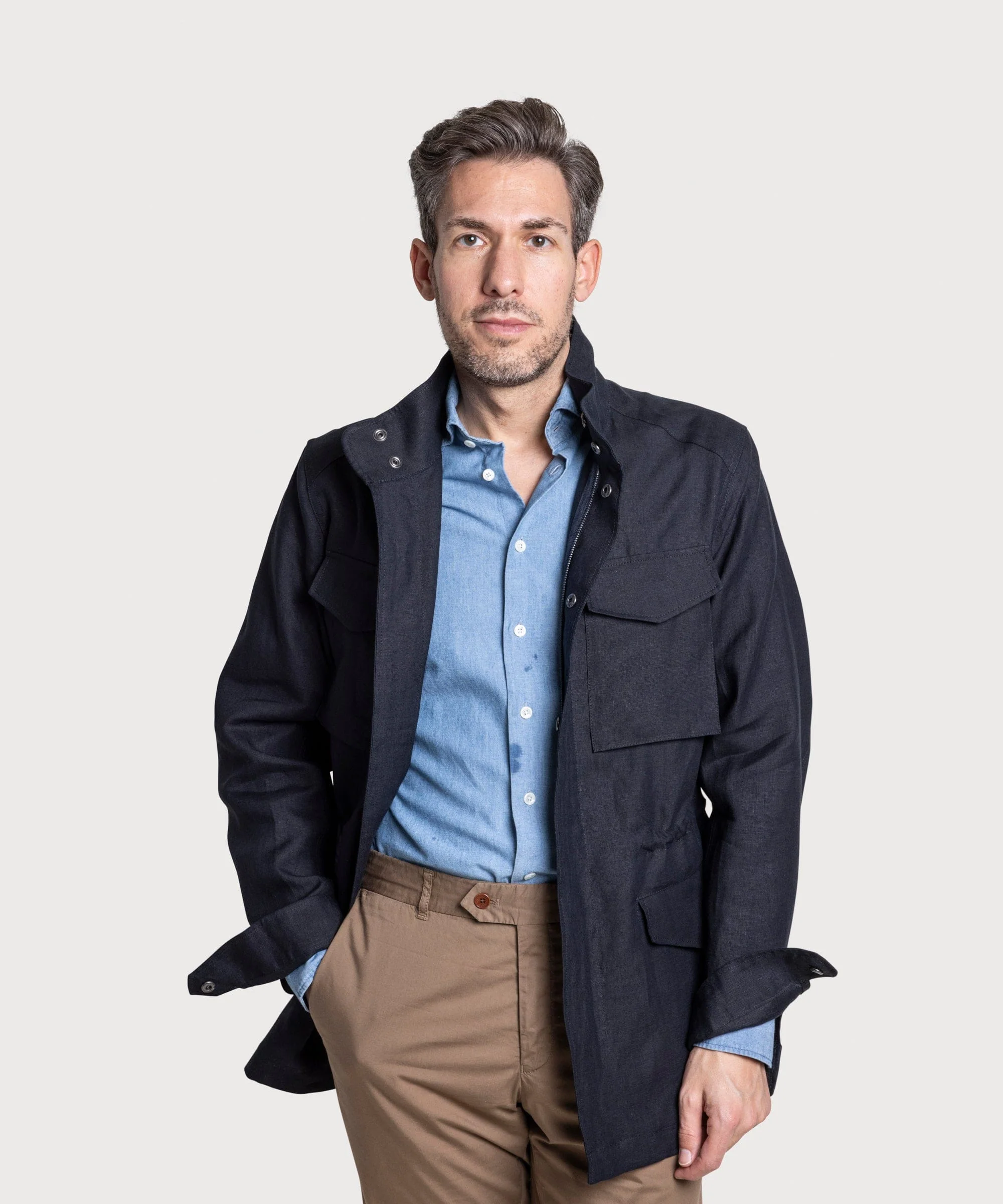 Linen Field Jacket - Image 9