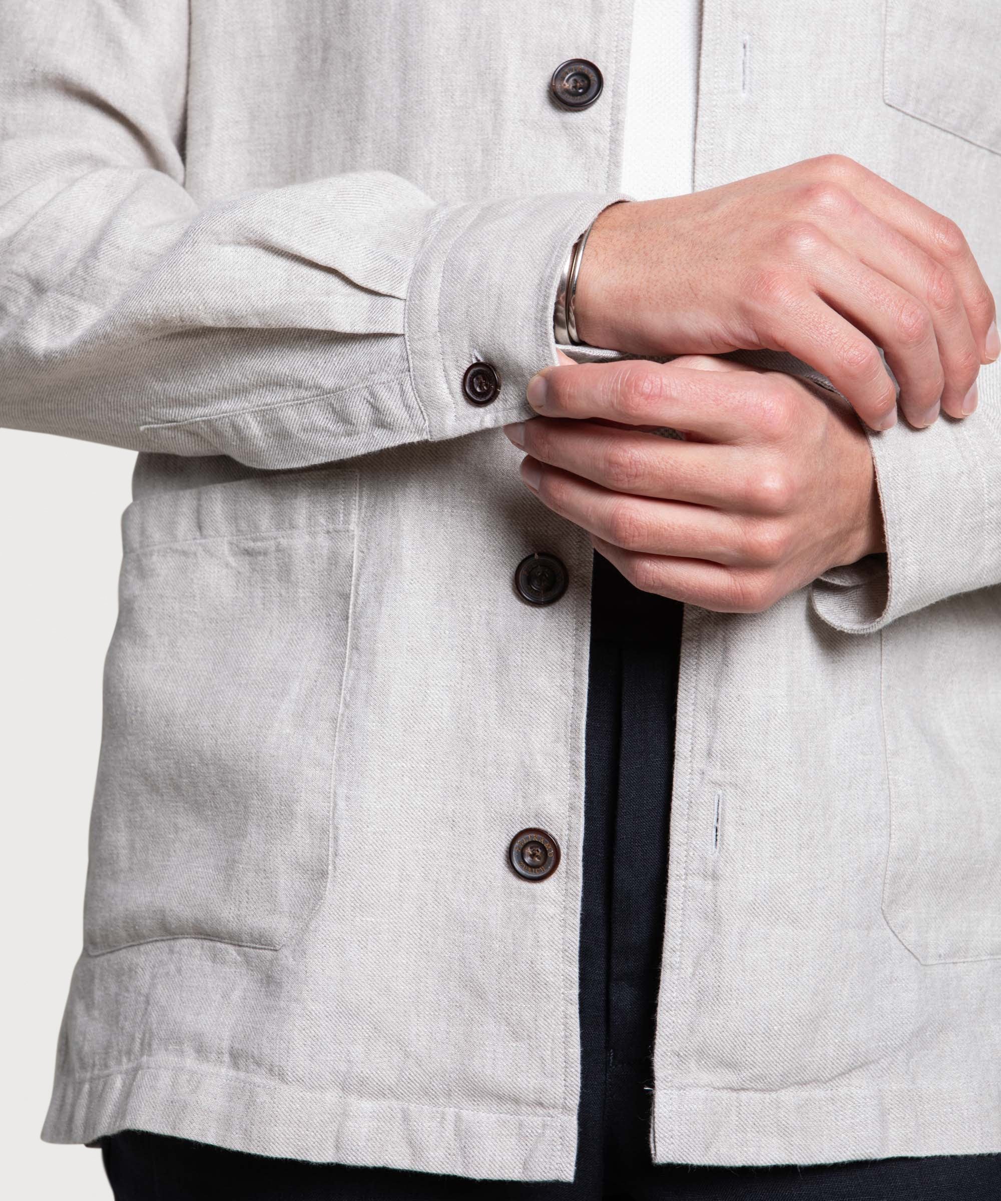 Twill Linen Shirt Jacket - Image 7