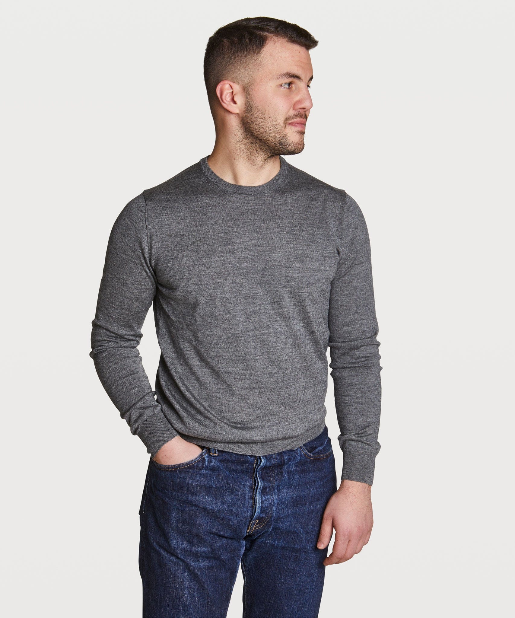Wool Silk Roundneck Sweater - Image 4
