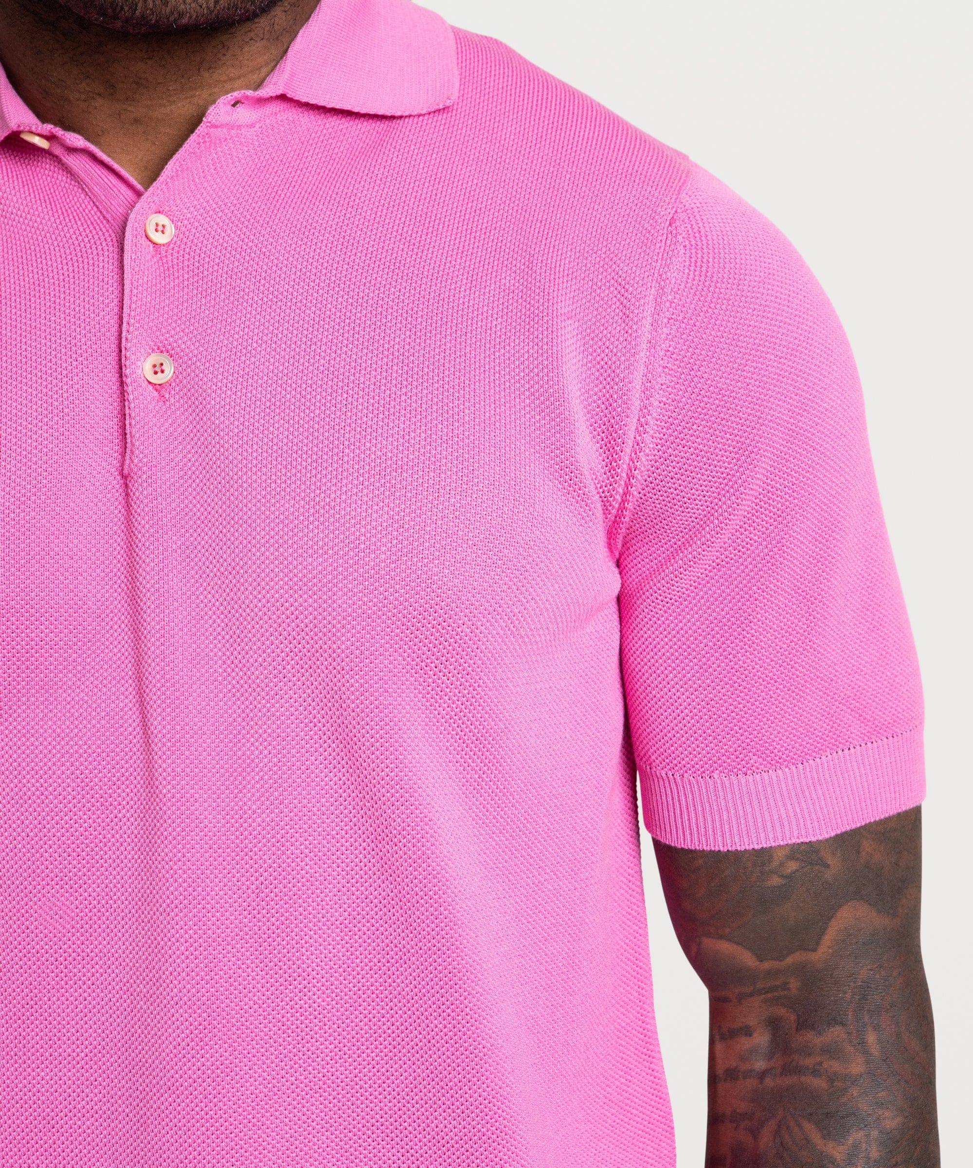 Short Sleeve Pique Polo Sweater - Image 17